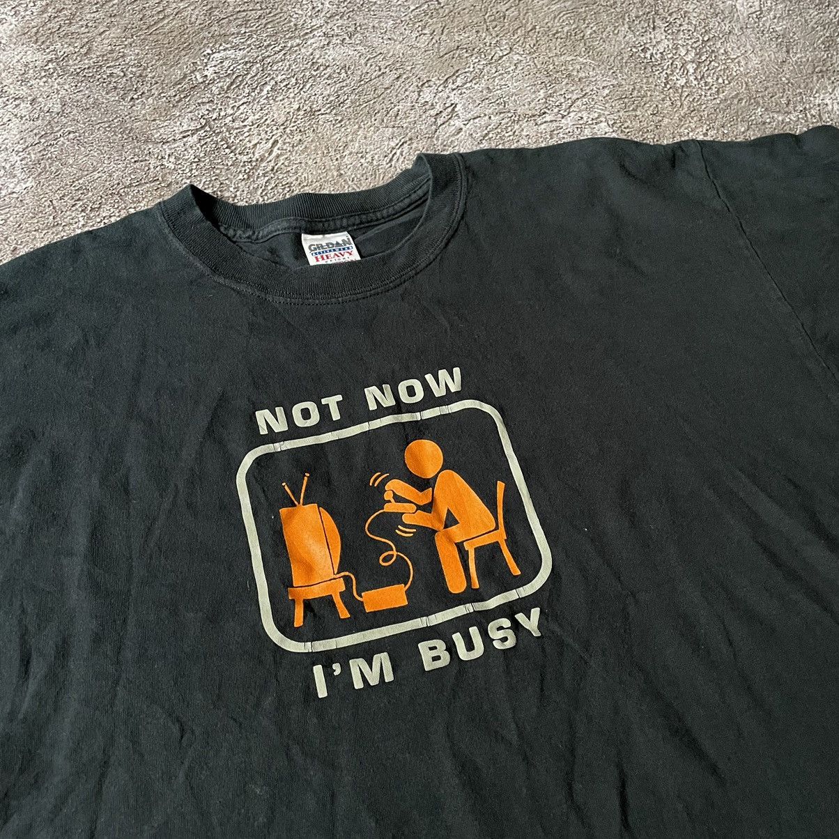 Vintage Vintage Y2K ADULT FUNNY NOW IM BUSY BuyTee XL Size US XL / EU 56 / 4 - 6 Thumbnail