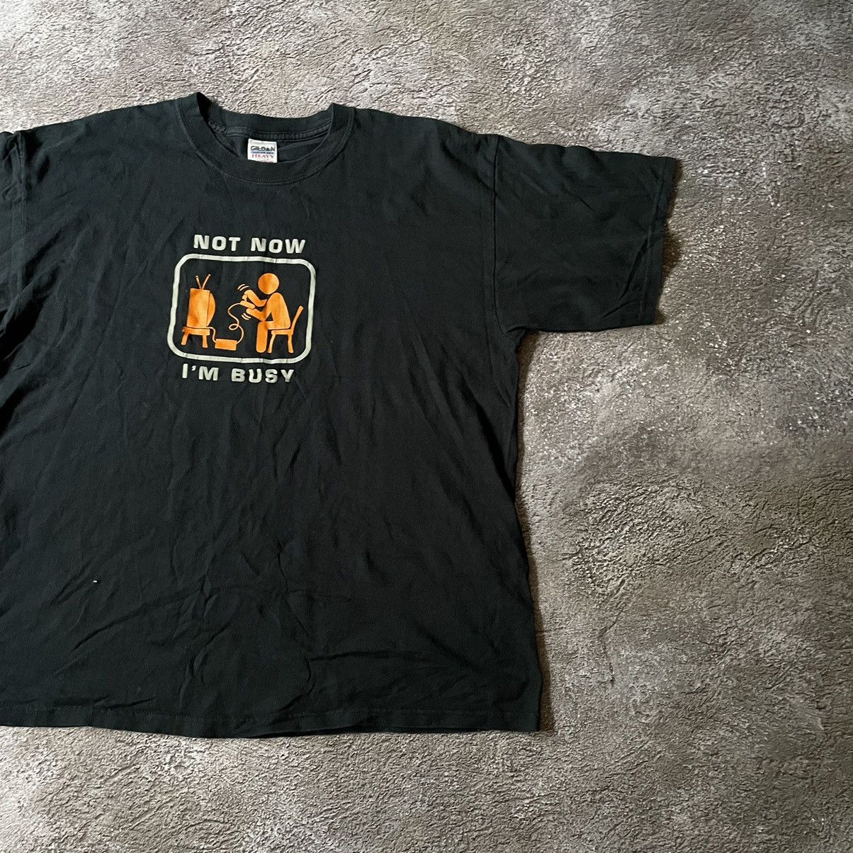 Vintage Vintage Y2K ADULT FUNNY NOW IM BUSY BuyTee XL Size US XL / EU 56 / 4 - 2 Thumbnail