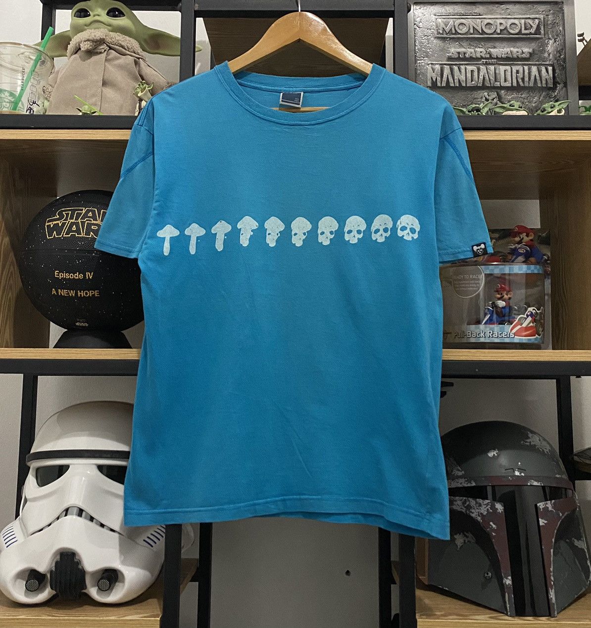 image of Hysteric Glamour x Ppfm Vintage Ppfm Trippy Magic Mushroom Tshirt in Blue (Size Medium)