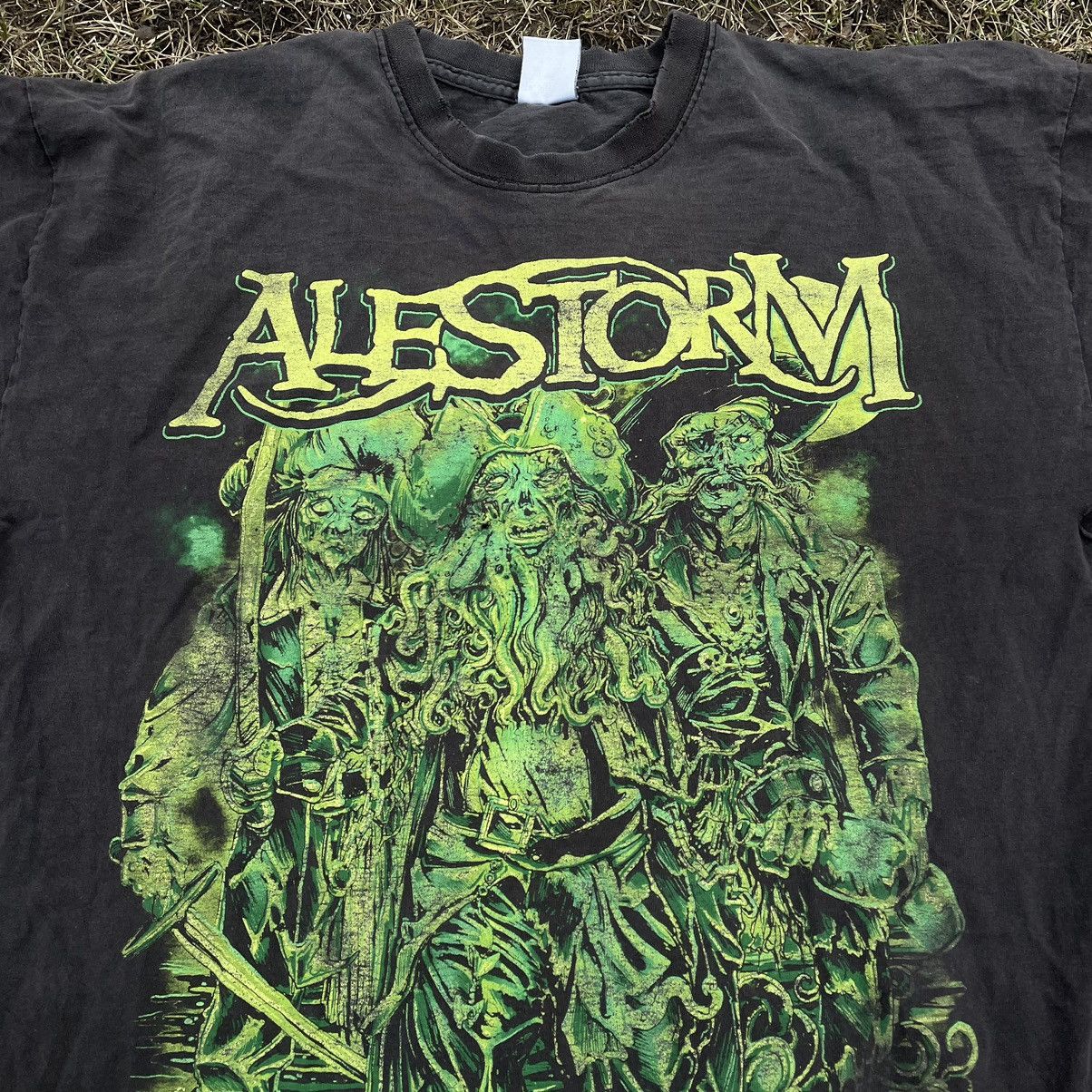 Vintage Vintage 90s Alestorm Graphic Tee Faded Black Metal Grunge M Size US M / EU 48-50 / 2 - 2 Thumbnail