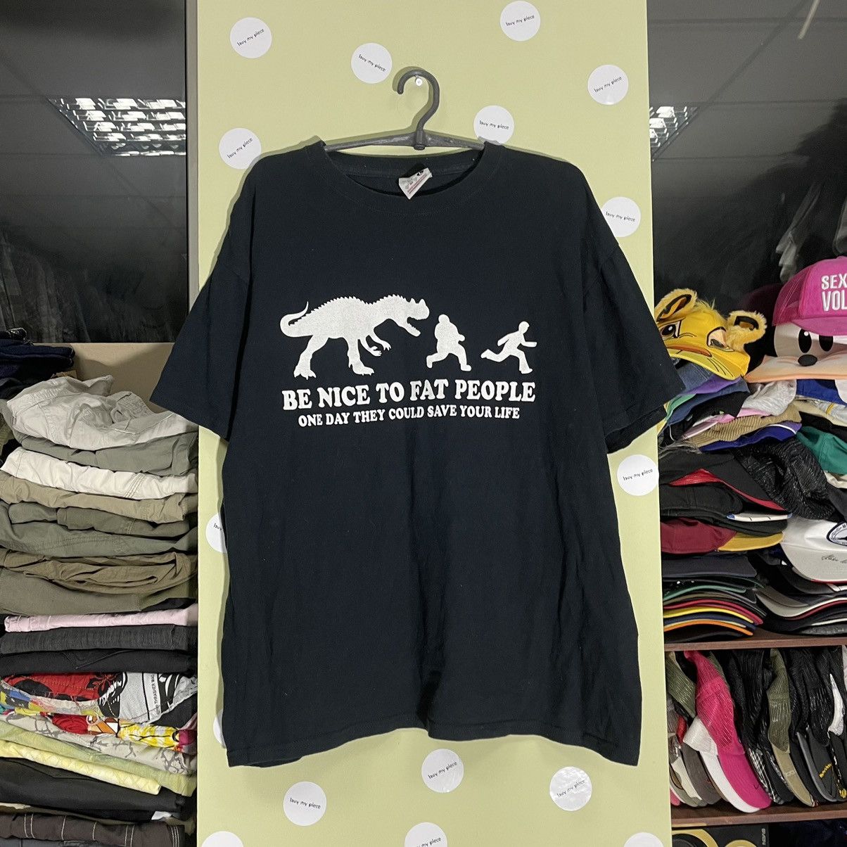 Vintage Vintage 90s Y2K Graphic Humor Tee Black Oversized Thrashed L Size US L / EU 52-54 / 3 - 1 Thumbnail