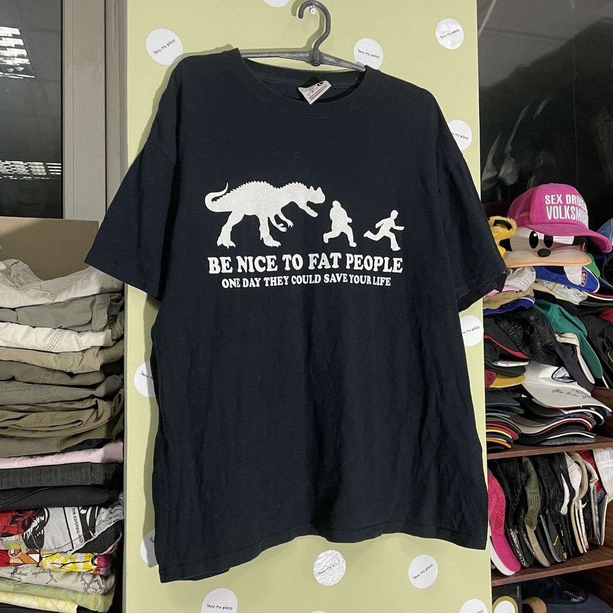 Vintage Vintage 90s Y2K Graphic Humor Tee Black Oversized Thrashed L Size US L / EU 52-54 / 3 - 2 Thumbnail