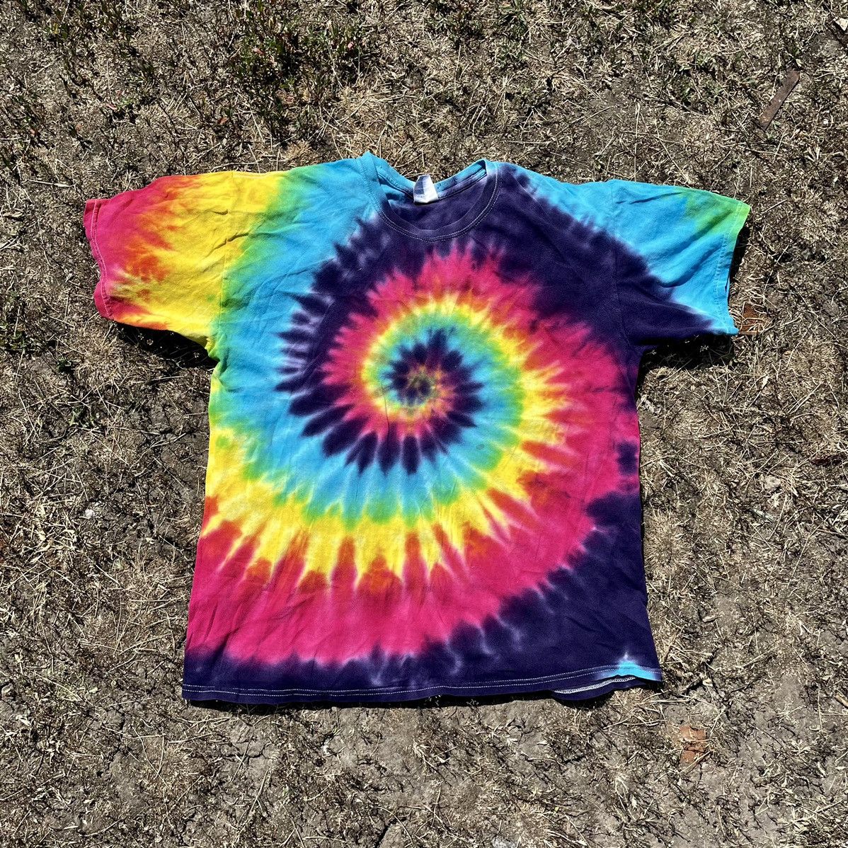 Vintage Vintage Y2K Tie Dye Faded Graphic Tee Rave Streetwear Slim L Size US L / EU 52-54 / 3 - 1 Thumbnail