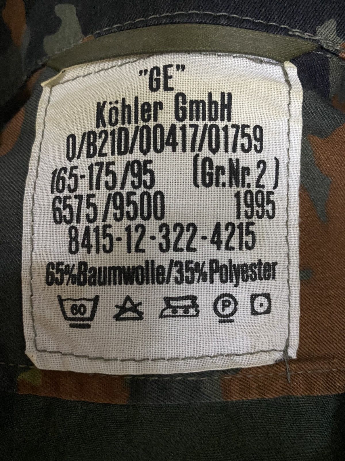 Other German Military Flecktarn Camouflage Size US M / EU 48-50 / 2 - 9 Thumbnail