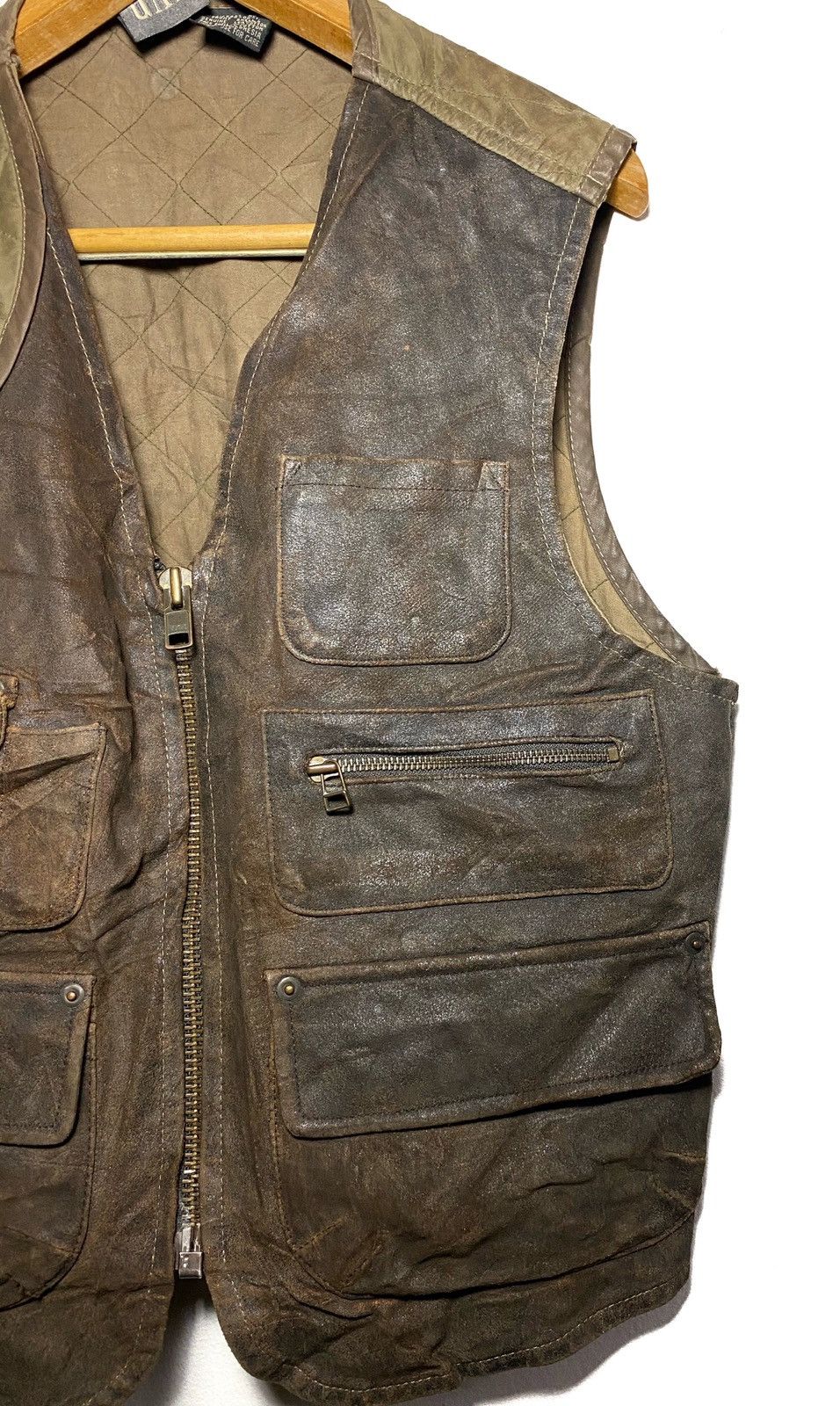 Gap Distressed Archive Genuine Leather Vest Size US M / EU 48-50 / 2 - 5 Thumbnail