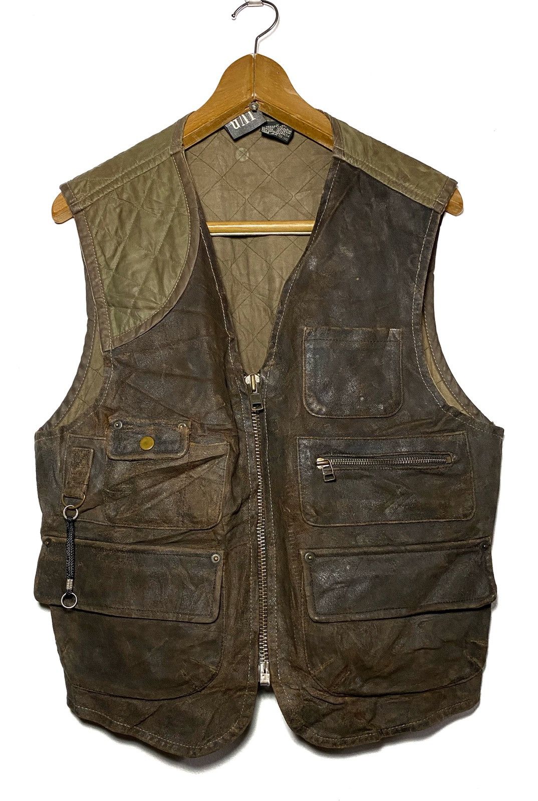 image of Gap x Genuine Leather Distressed Archive Genuine Leather Vest in Dark Brown, Men's (Size Medium)