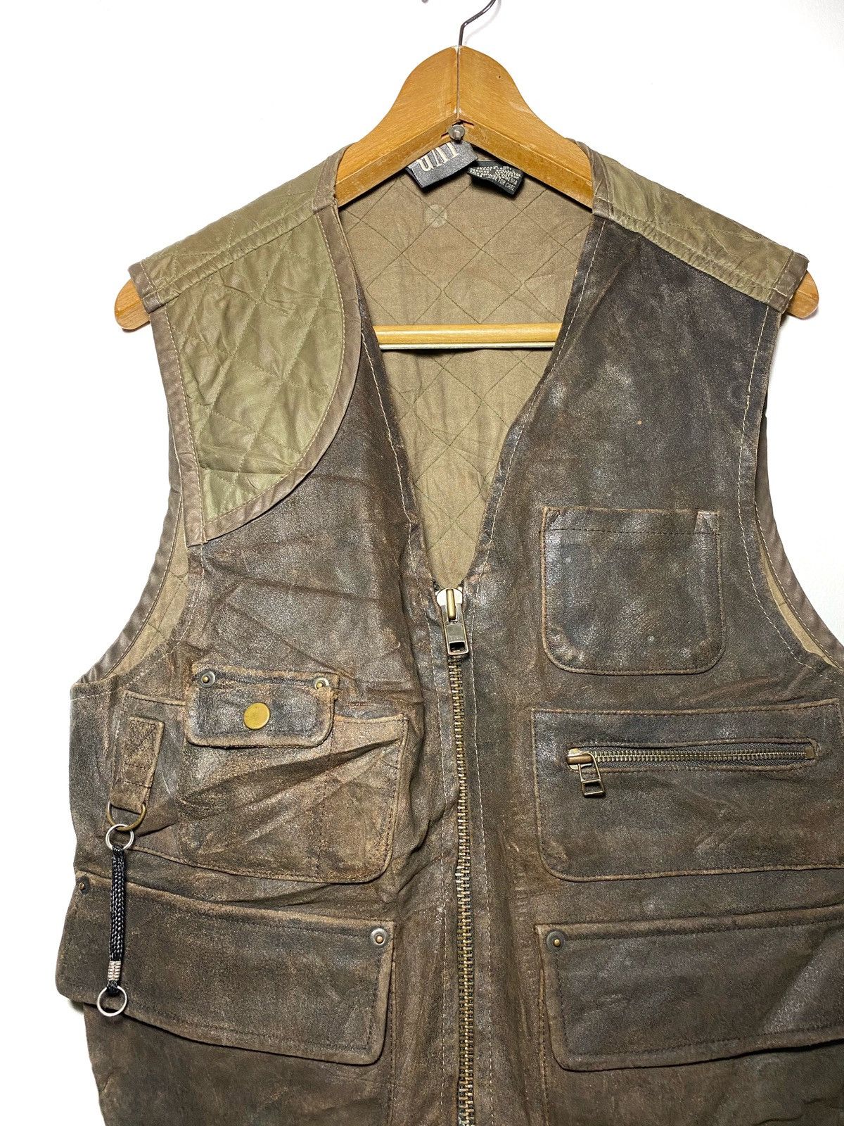 Gap Distressed Archive Genuine Leather Vest Size US M / EU 48-50 / 2 - 2 Thumbnail
