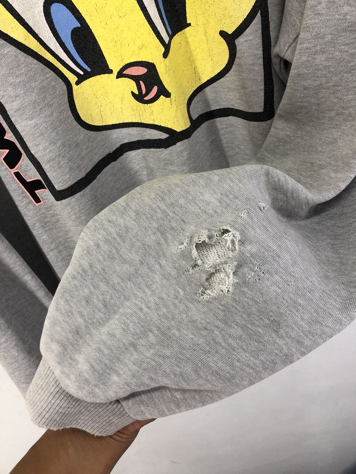 Warner Bros Vintage Tweety Big Logo Distressed Hoodie Size US M / EU 48-50 / 2 - 9 Thumbnail