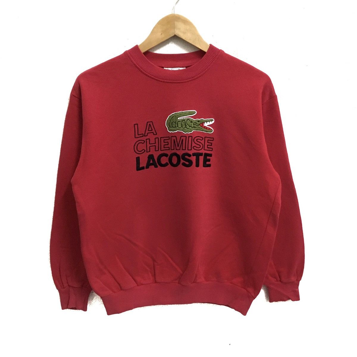 image of Chemise Lacoste Big Logo Sweatshirt Pullover in Red, Men's (Size Small)