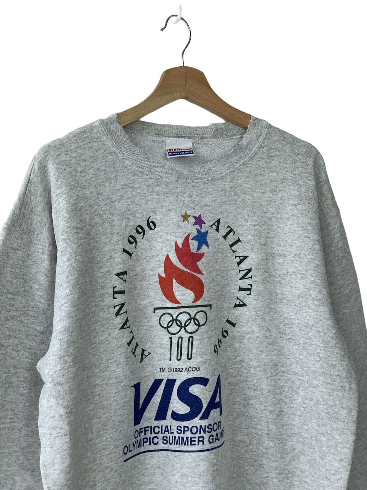 USA Olympics Vintage 1992 Olympic Atlanta Distressed Crewneck Sweatshirt Size US S / EU 44-46 / 1 - 3 Thumbnail