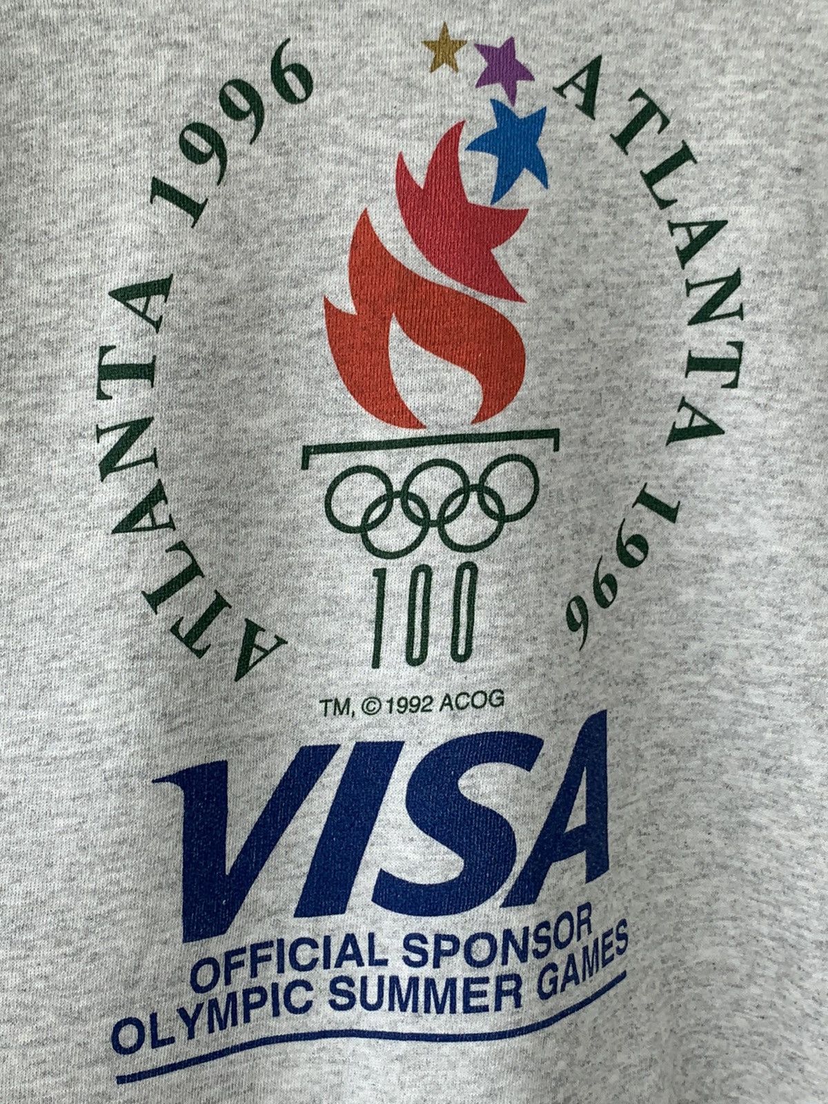 USA Olympics Vintage 1992 Olympic Atlanta Distressed Crewneck Sweatshirt Size US S / EU 44-46 / 1 - 4 Thumbnail