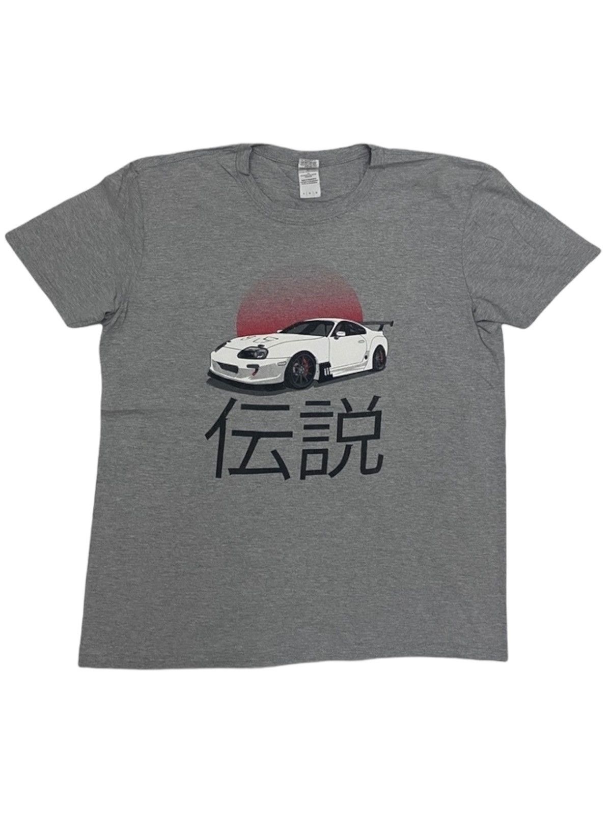 image of Anima x Movie Y2K Toyota Supra T-Shirt Initial D in Grey, Men's (Size Large)