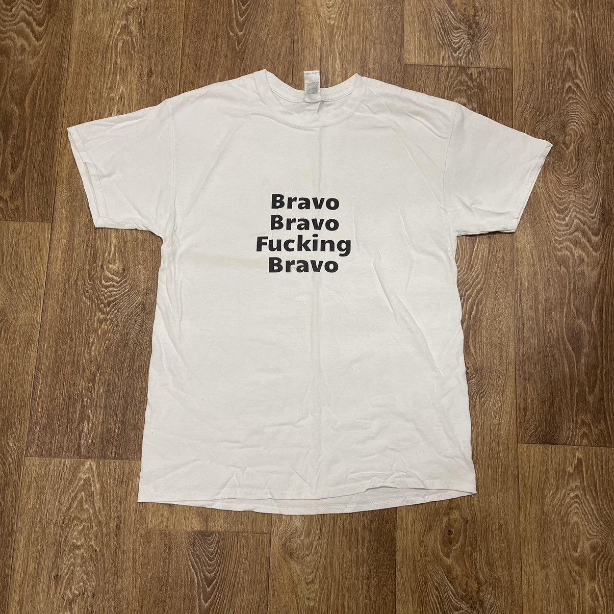 image of 20471120 x Humor Vintage Y2K Humor Tee Bravo Streetwear American Style in White, Men's (Size XL)