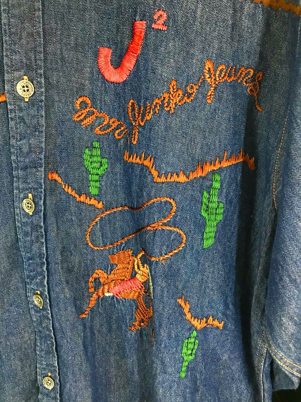 Mr. Junko Japanese Mr. Junko Embroidered Indian Baggy Denim Shirt Size US L / EU 52-54 / 3 - 2 Thumbnail