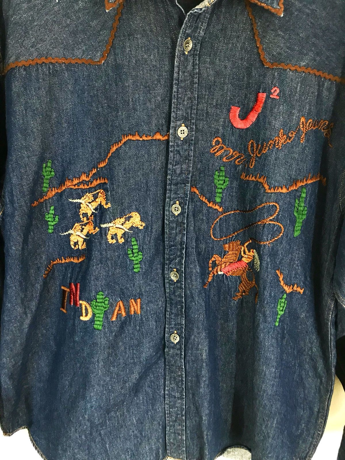 Mr. Junko Japanese Mr. Junko Embroidered Indian Baggy Denim Shirt Size US L / EU 52-54 / 3 - 3 Thumbnail