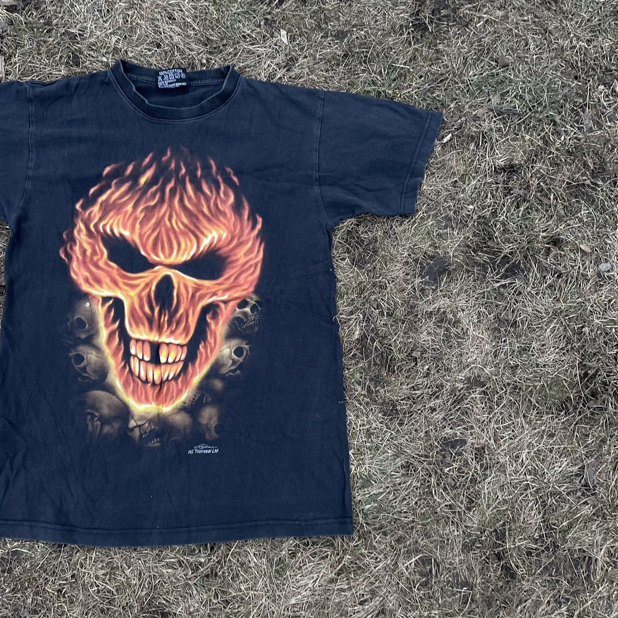 Vintage Vintage Y2K Horror Skull Graphic Tee Sun Faded Black Indie L Size US L / EU 52-54 / 3 - 2 Thumbnail