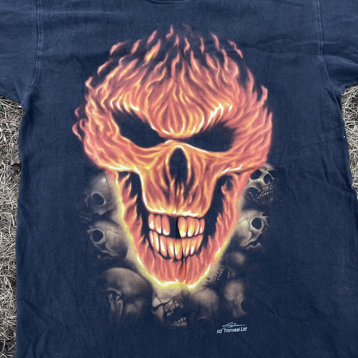 Vintage Vintage Y2K Horror Skull Graphic Tee Sun Faded Black Indie L Size US L / EU 52-54 / 3 - 4 Thumbnail