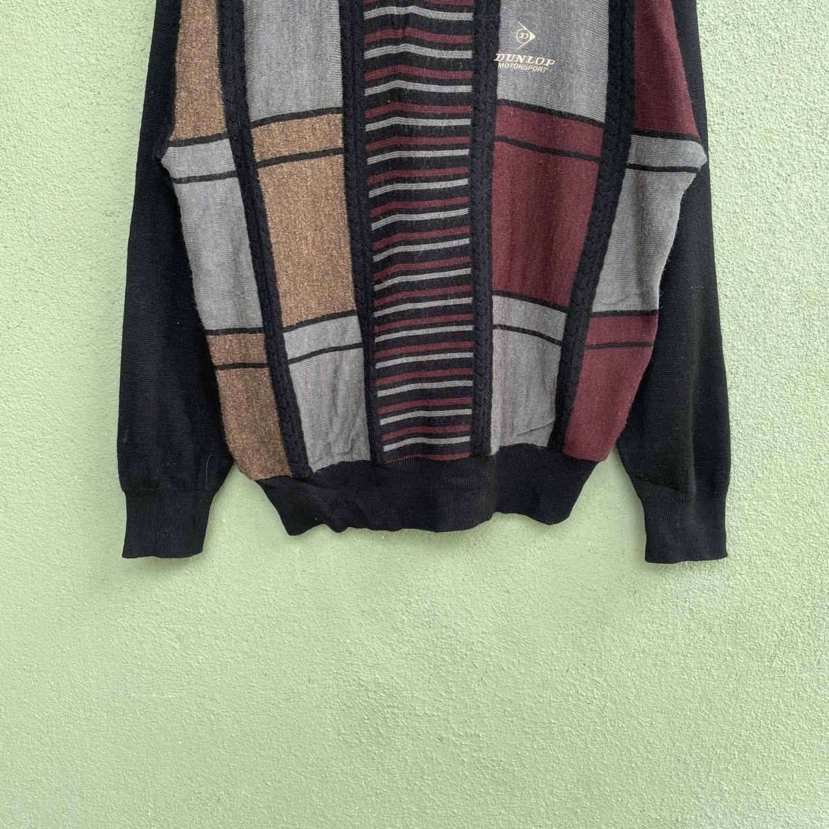 Aran Isles Knitwear Vtg DUNLOP MOTORSPORT Embroidery Pullover Knitwear Jumper Size US M / EU 48-50 / 2 - 6 Thumbnail