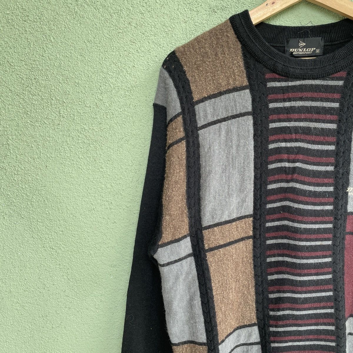 Aran Isles Knitwear Vtg DUNLOP MOTORSPORT Embroidery Pullover Knitwear Jumper Size US M / EU 48-50 / 2 - 5 Thumbnail