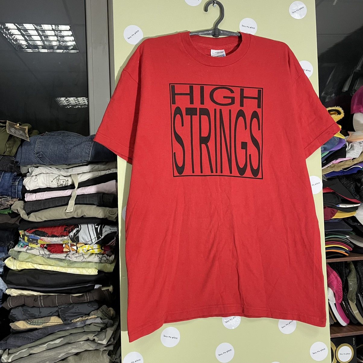 Vintage Vintage 90s Graphic Tee High Strings Humor Print Red Swag L Size US L / EU 52-54 / 3 - 3 Thumbnail