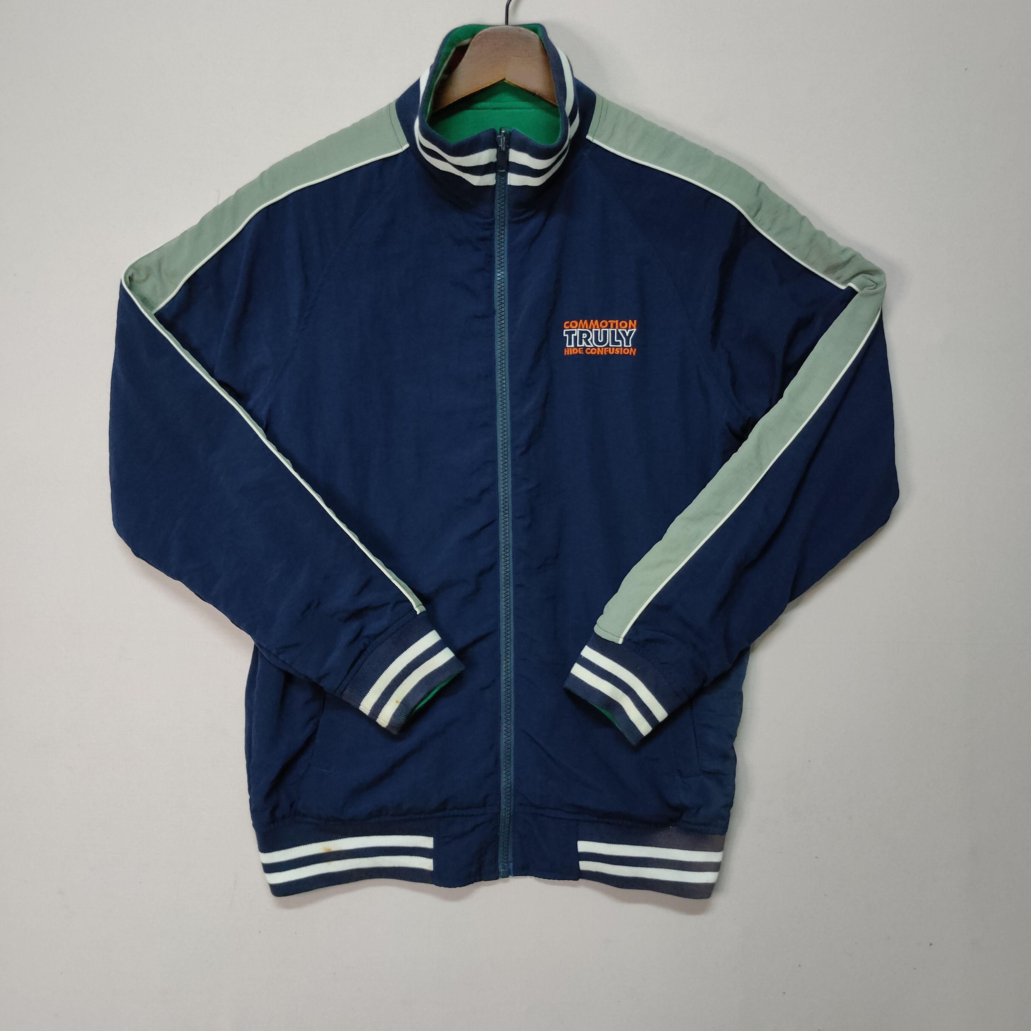 Designer VINTAGE G.N.O REVERSIBLE SMALL LOGO ZIPPER UPS SWEATER Size US S / EU 44-46 / 1 - 16 Thumbnail