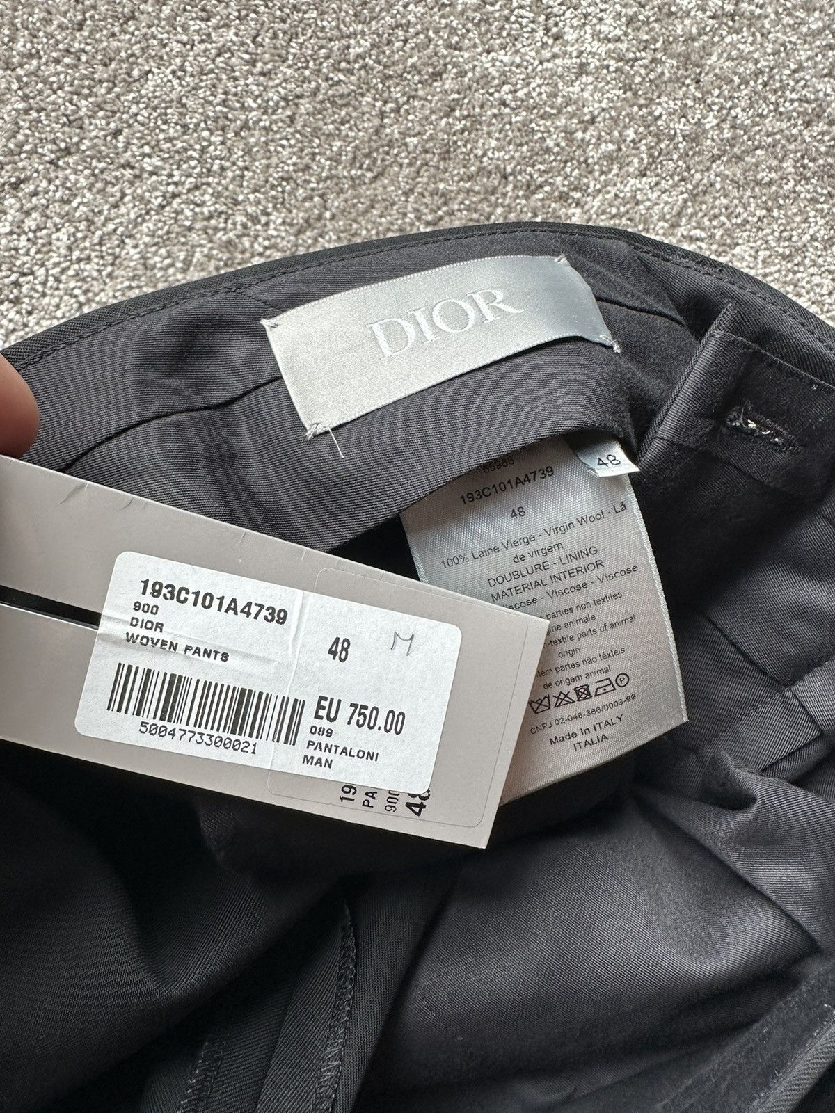 Dior Pre FW21 Dior big pocket loose black trousers Kim Jones Size 38R - 13 Thumbnail