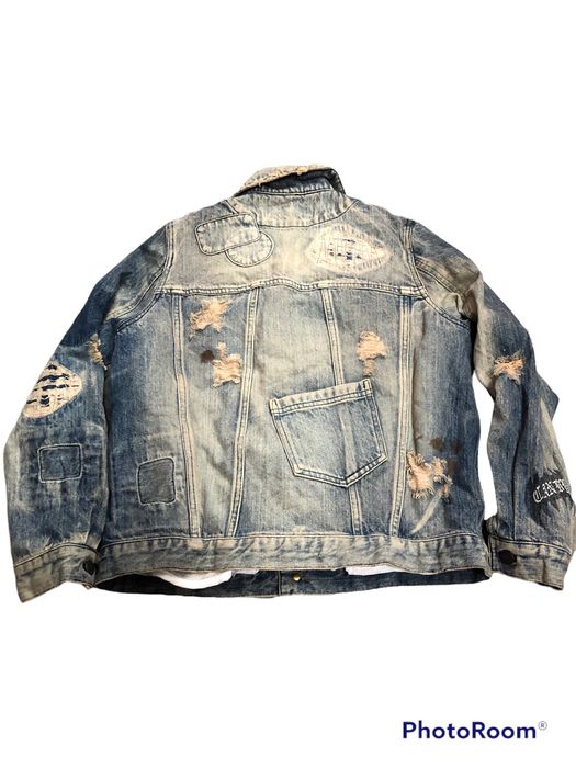 Vintage Vintage candy stripper denim jacket | Grailed