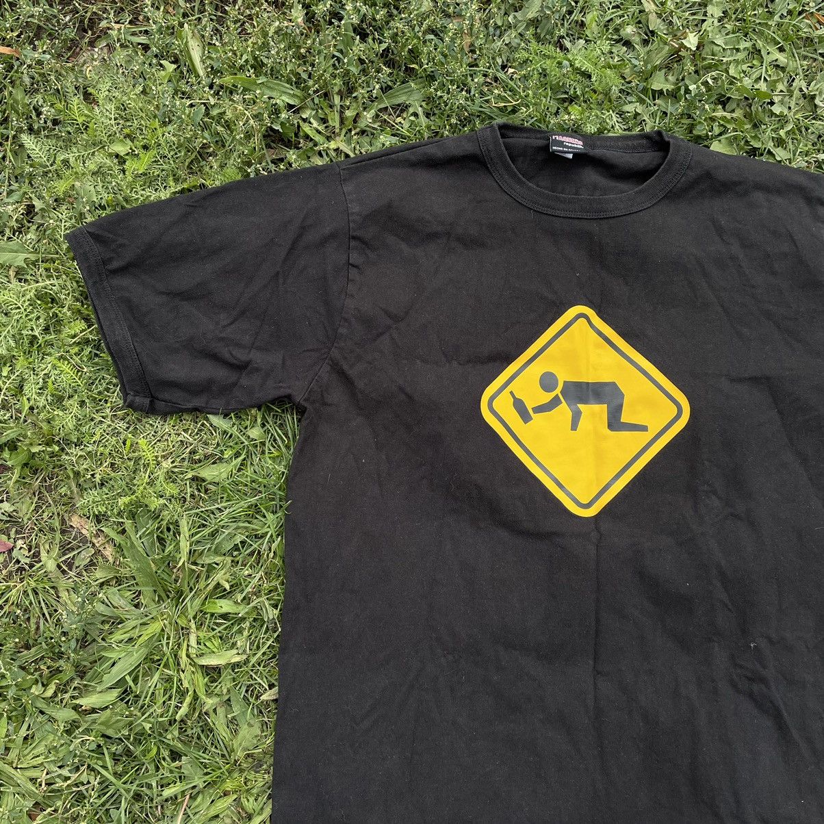 Vintage Vintage 90s Graphic Tee Warning Sign Humor Streetwear XL Size US XL / EU 56 / 4 - 3 Thumbnail