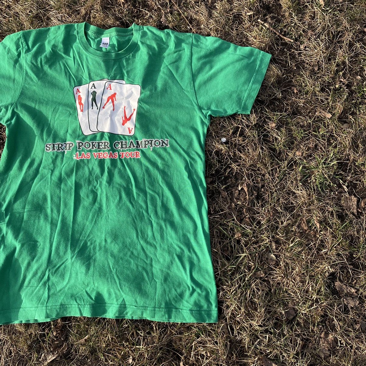 Vintage Vintage Y2K Graphic Tee Strip Poker Sun Faded Grunge Baggy L Size US L / EU 52-54 / 3 - 3 Thumbnail