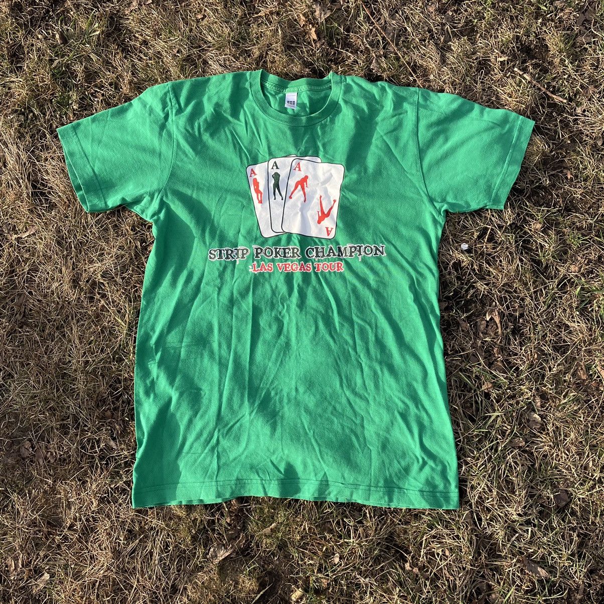 Vintage Vintage Y2K Graphic Tee Strip Poker Sun Faded Grunge Baggy L Size US L / EU 52-54 / 3 - 1 Thumbnail