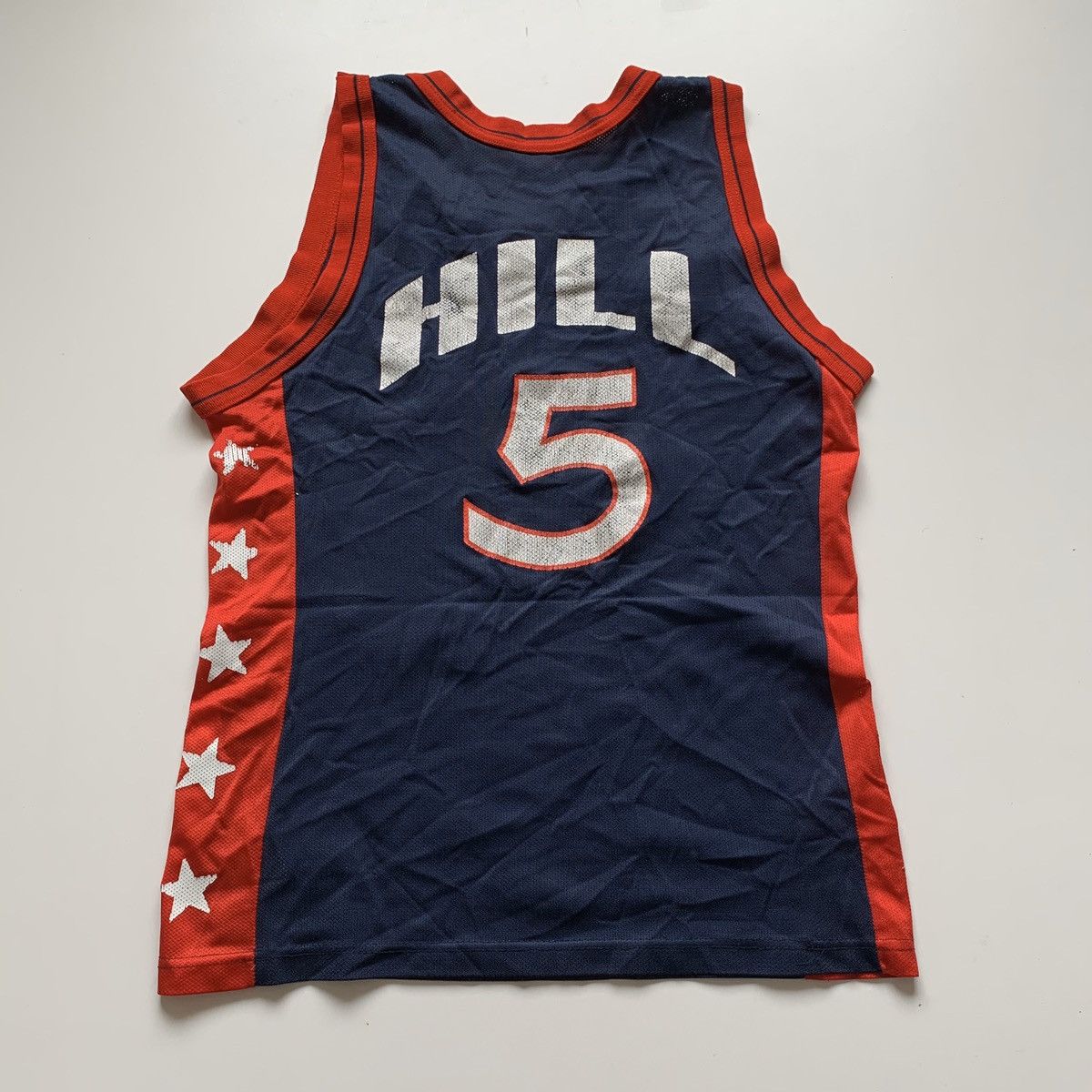 Champion Vintage 90s USA Olympic HILL #5 Champion Basketball Jersey Size US M / EU 48-50 / 2 - 3 Thumbnail