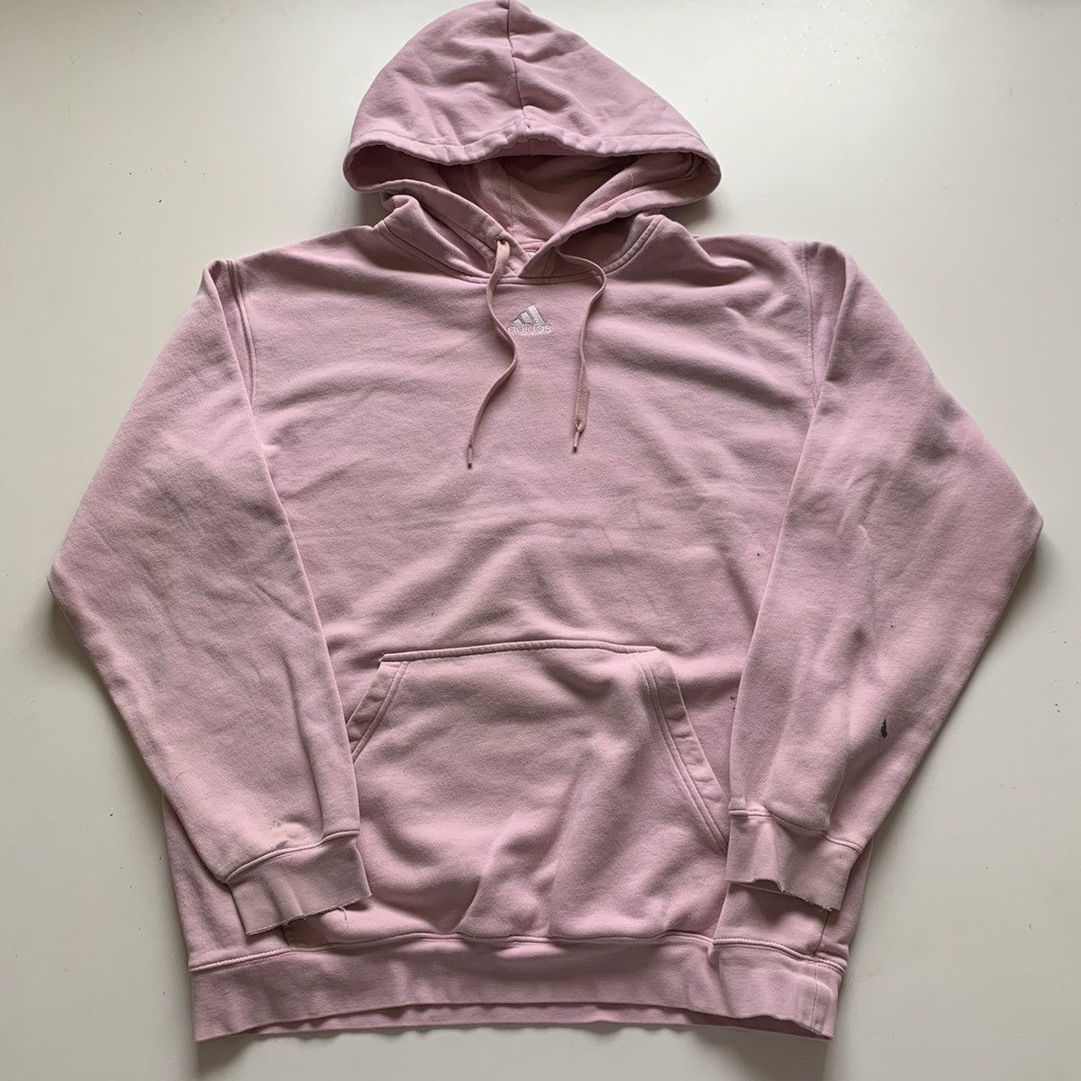 Adidas Vintage Adidas Embroidered Center Logo Hoodie Pink Large Size US L / EU 52-54 / 3 - 1 Thumbnail