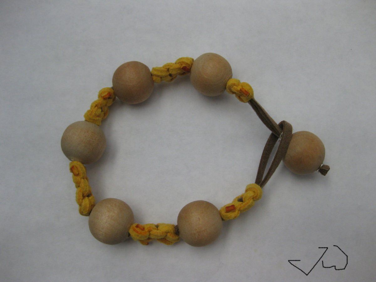 Handmade Wood Beads Leather Bracelet Size ONE SIZE - 1 Thumbnail