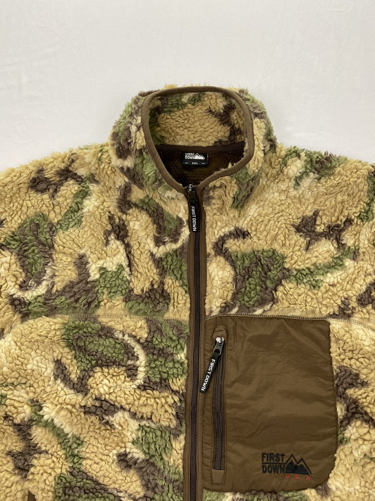 Japanese Brand First Down Camo Sherpa Fleece Jacket Size US L / EU 52-54 / 3 - 7 Thumbnail