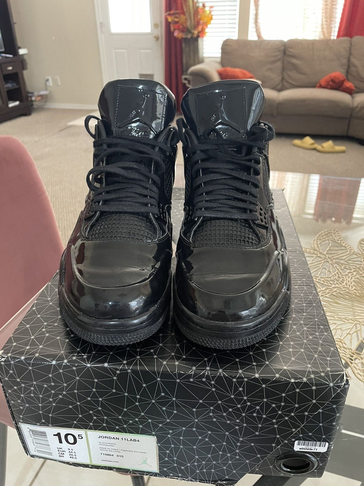 Jordan Brand Jordan 11LAB 4 (Black Patent Leather) Size US 10.5 / EU 43-44 - 3 Thumbnail