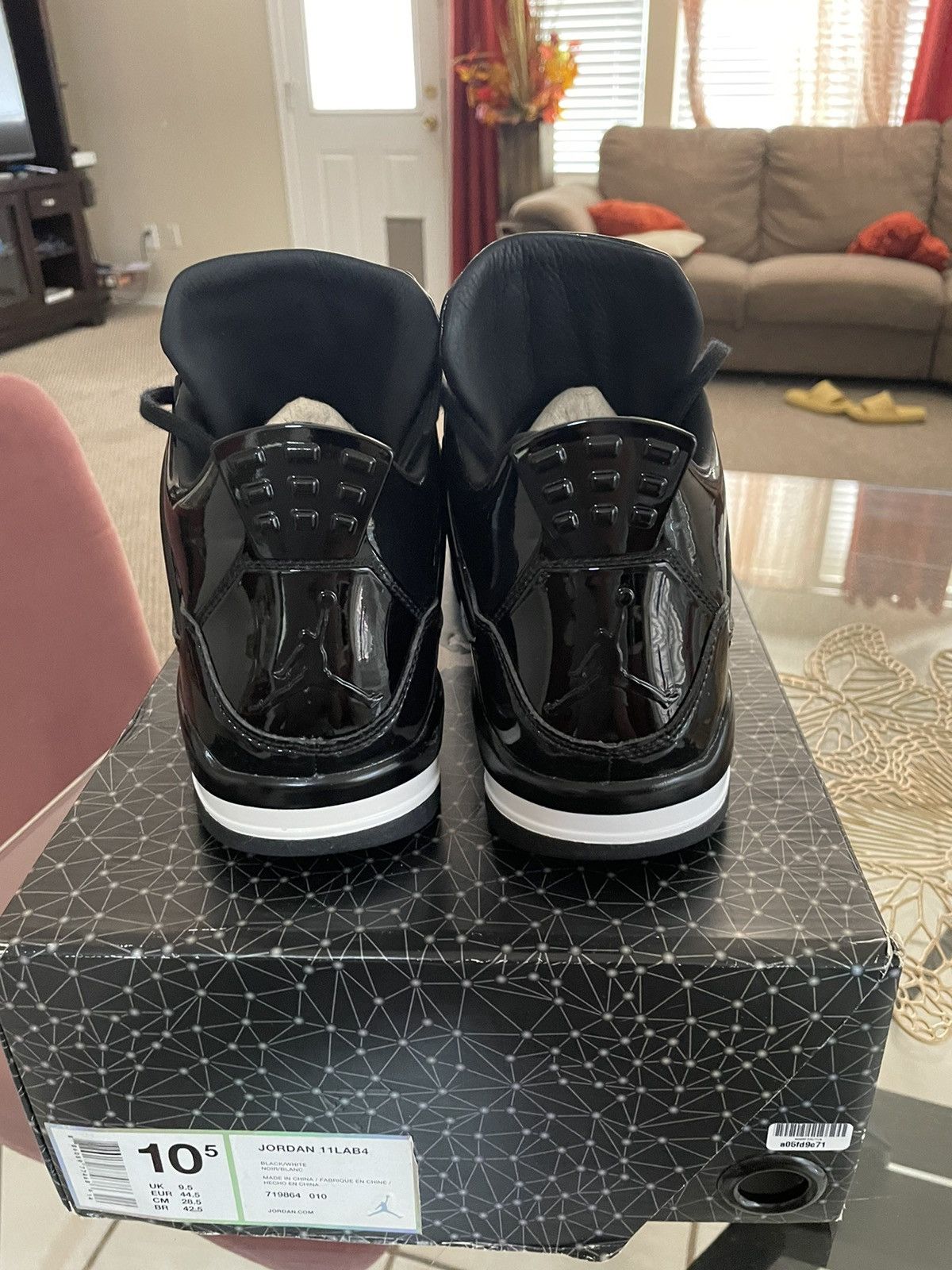 Jordan Brand Jordan 11LAB 4 (Black Patent Leather) Size US 10.5 / EU 43-44 - 6 Thumbnail