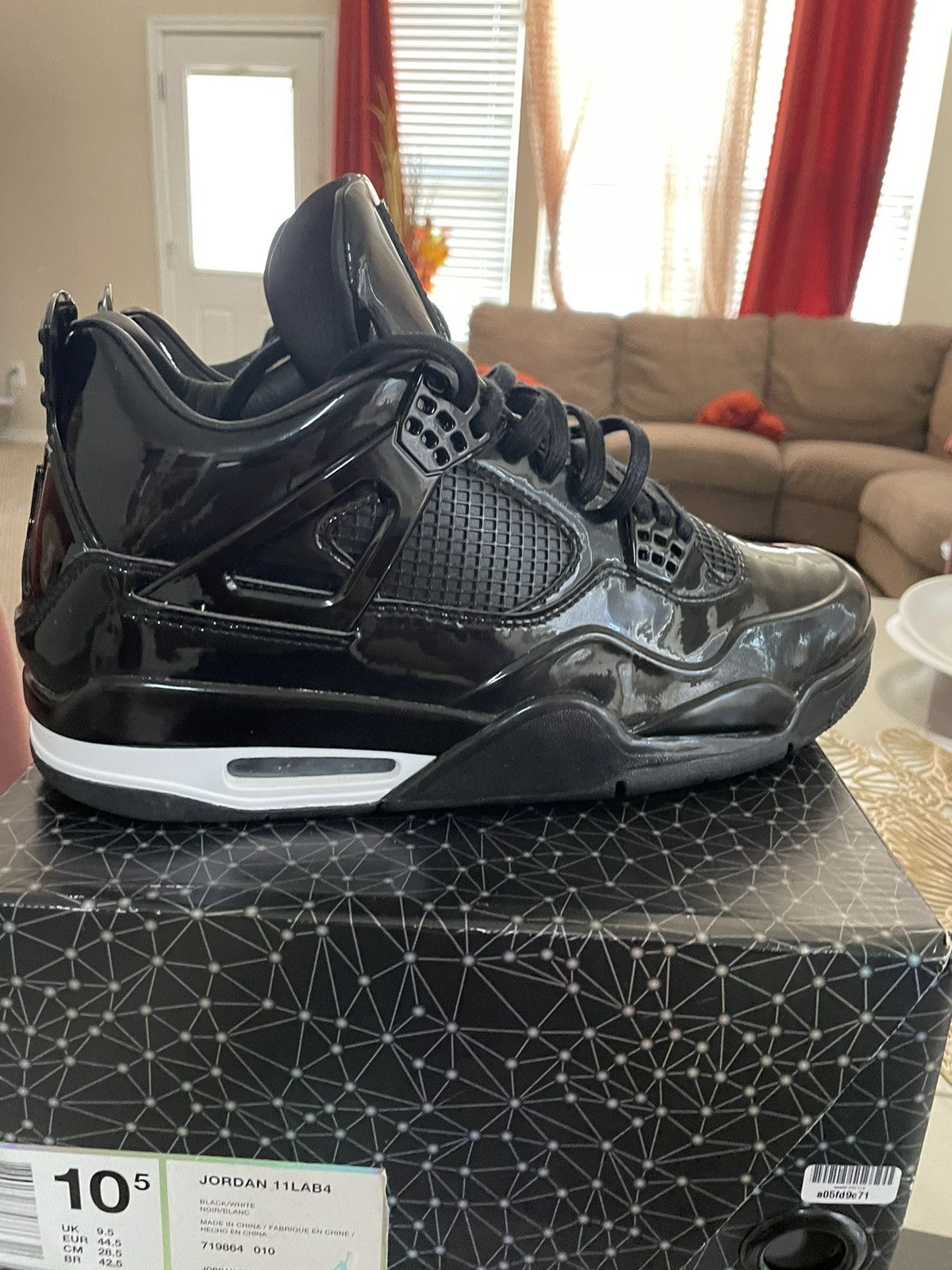 Jordan Brand Jordan 11LAB 4 (Black Patent Leather) Size US 10.5 / EU 43-44 - 5 Thumbnail
