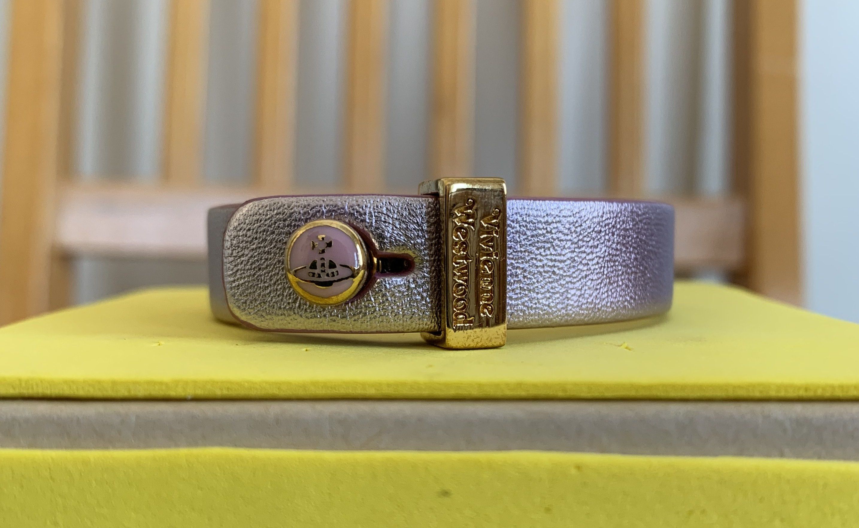 Vivienne Westwood Vivienne Westwood Metallic Leather Aeron Cuff Bracelet Size ONE SIZE - 2 Thumbnail