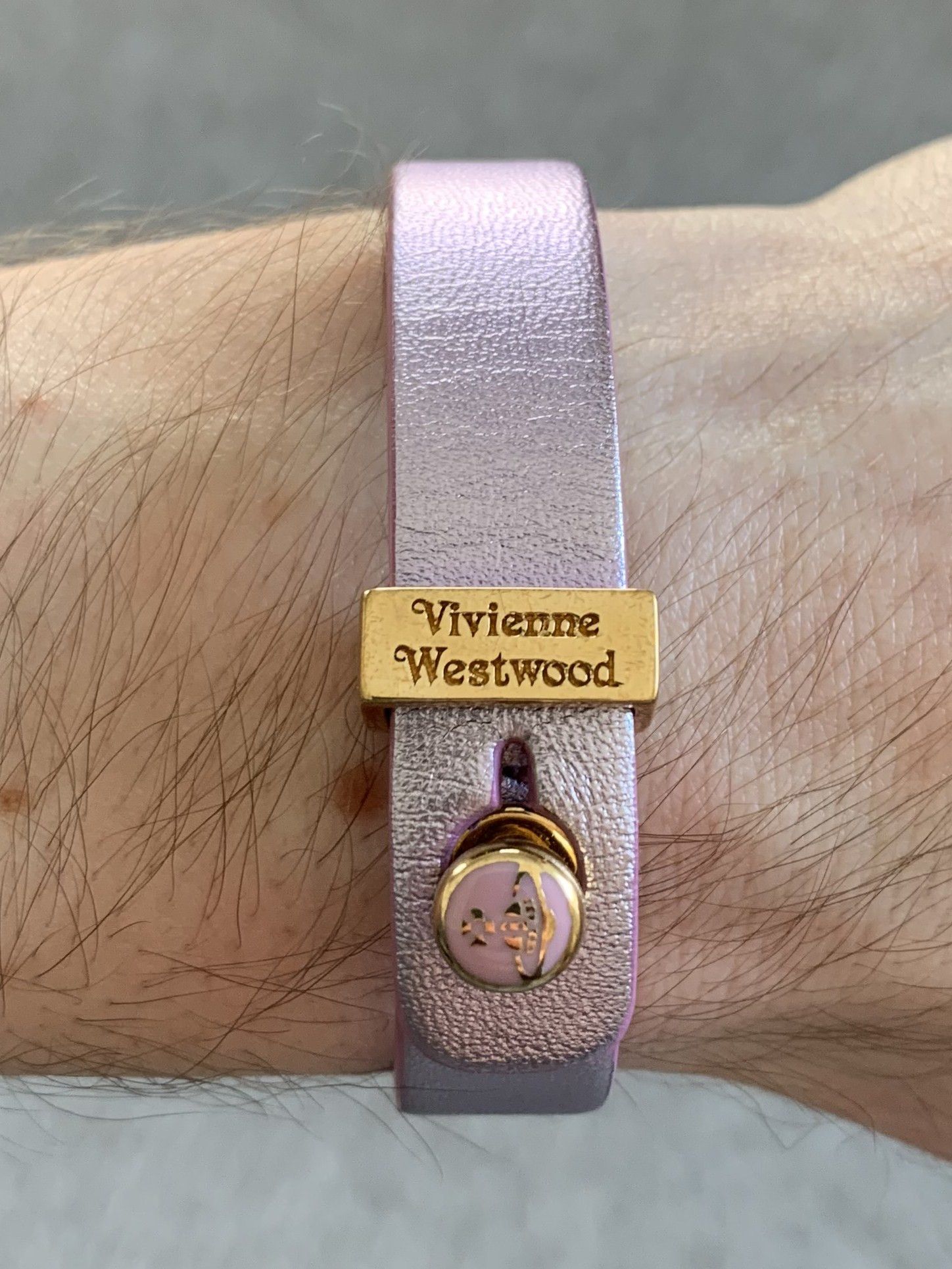 Vivienne Westwood Vivienne Westwood Metallic Leather Aeron Cuff Bracelet Grailed