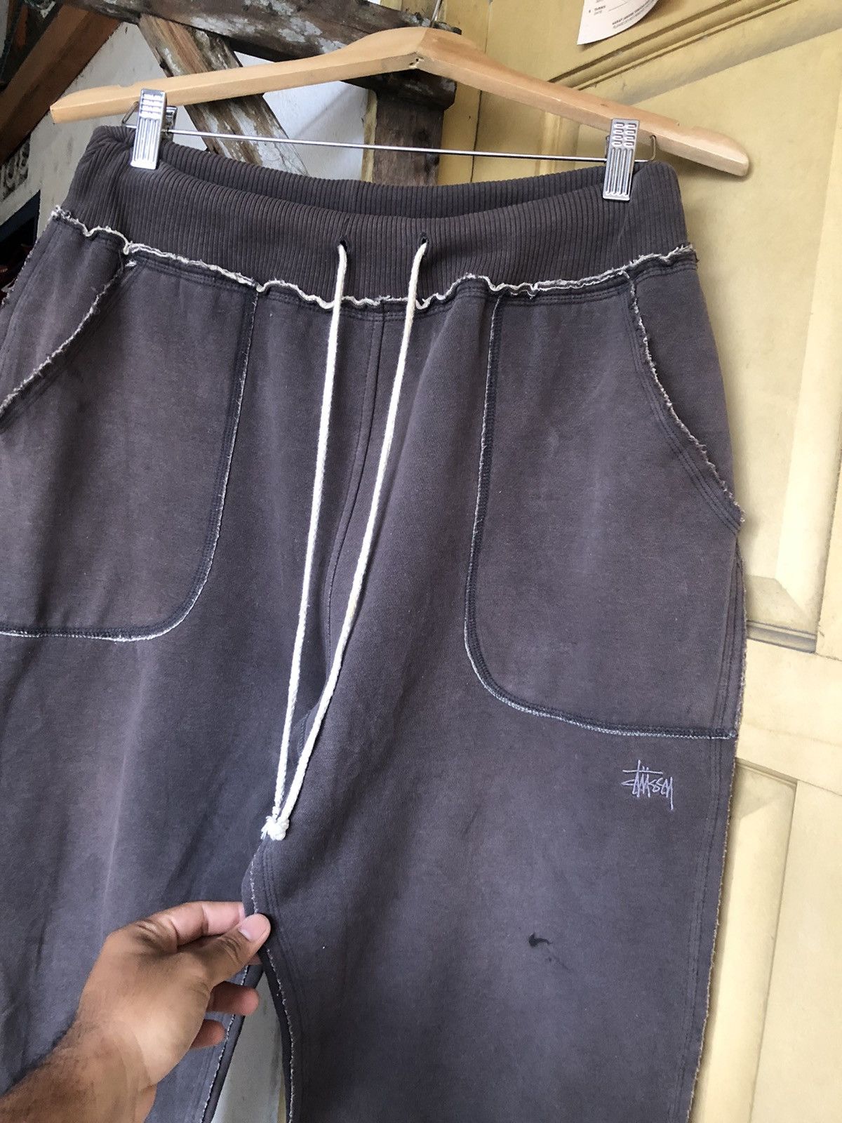 Stussy × Vintage Rare❗️Vintage Stussy Distressed Sweatpants Size US 31 - 4 Thumbnail