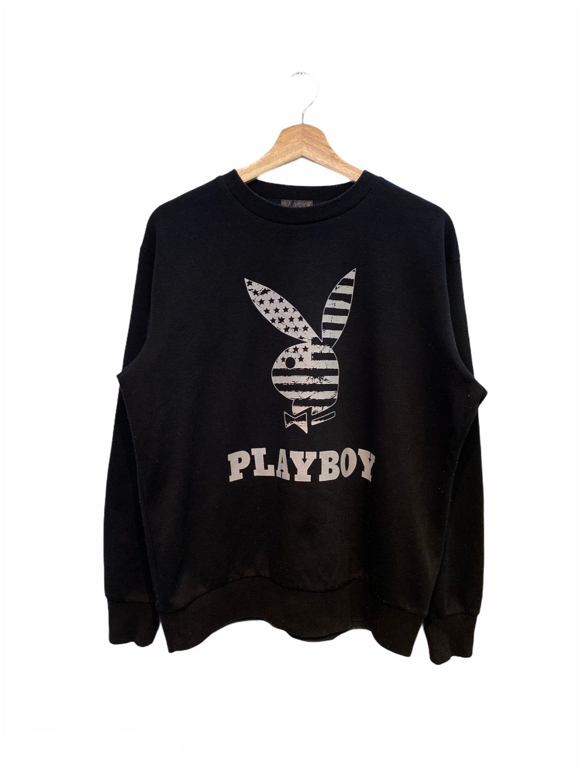 image of Playboy Big Logo Crewneck in Black, Men's (Size Medium)