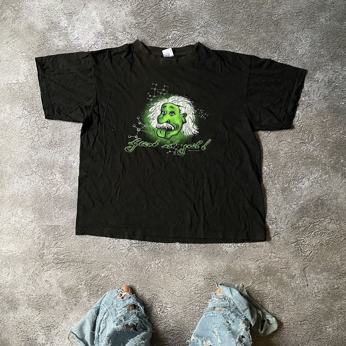 Vintage Vintage Y2K Graphic Tee Sun Faded Rave Einstein Oversized XL Size US XL / EU 56 / 4 - 1 Thumbnail