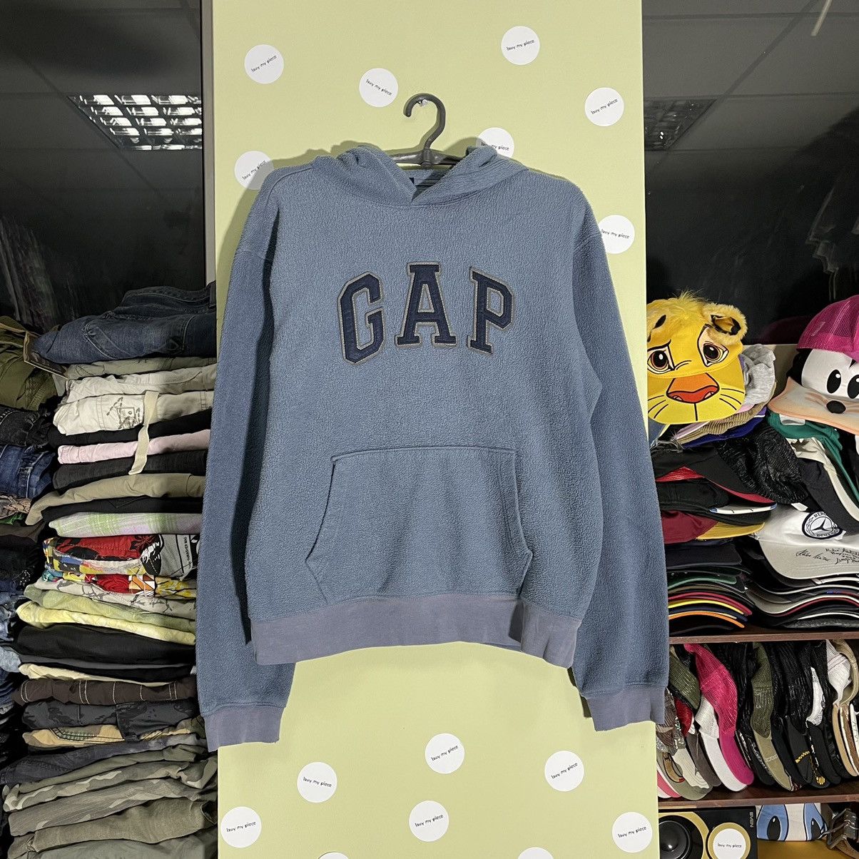 Vintage Vintage Y2K Gap Faded Logo Hoodie Fleece Washed Grey Baggy S Size US S / EU 44-46 / 1 - 1 Thumbnail