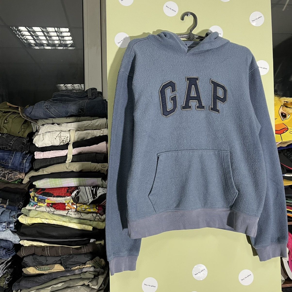 Vintage Vintage Y2K Gap Faded Logo Hoodie Fleece Washed Grey Baggy S Size US S / EU 44-46 / 1 - 3 Thumbnail