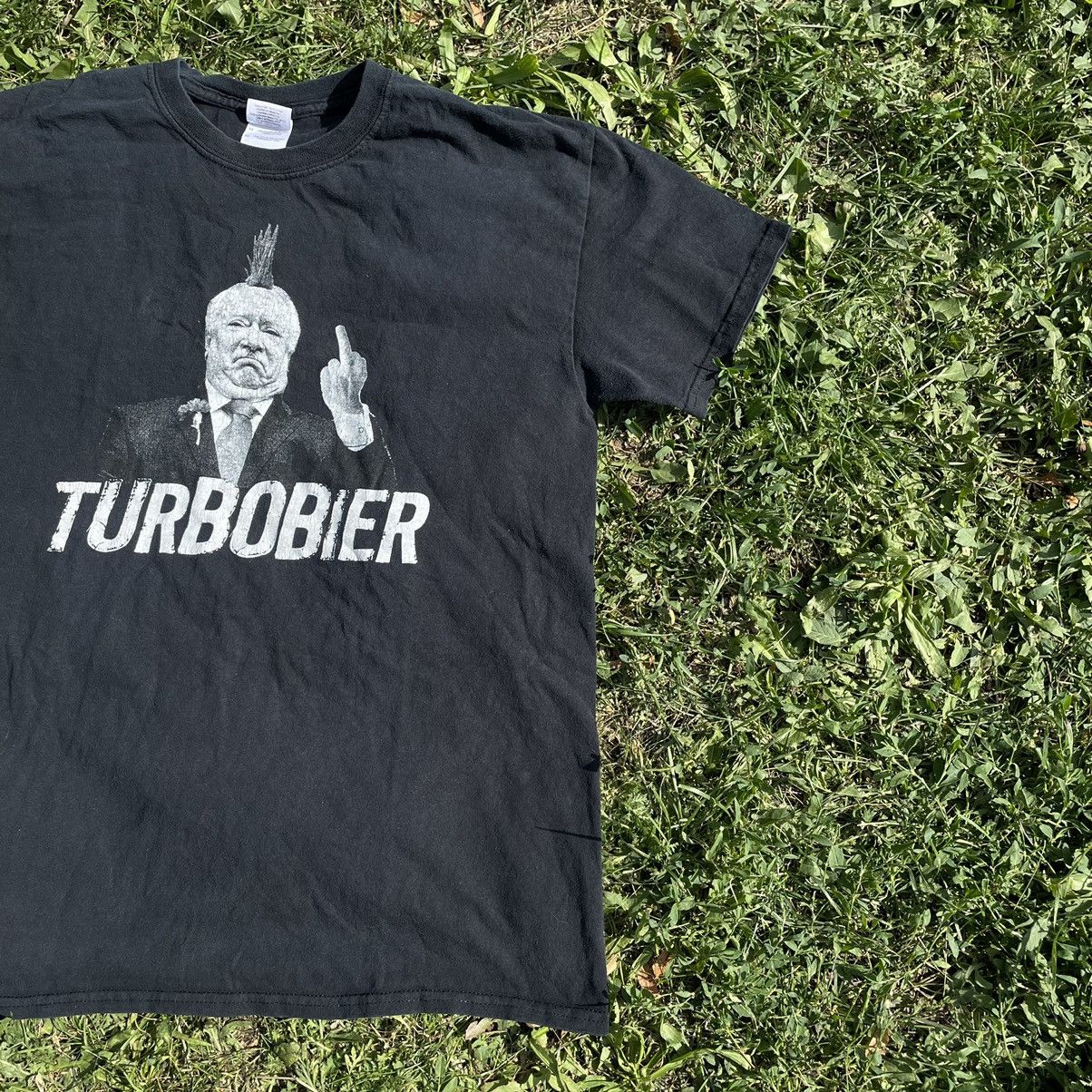 Vintage Vintage 90s Turbobier Graphic Tee Black Streetwear Indie M Size US M / EU 48-50 / 2 - 2 Thumbnail
