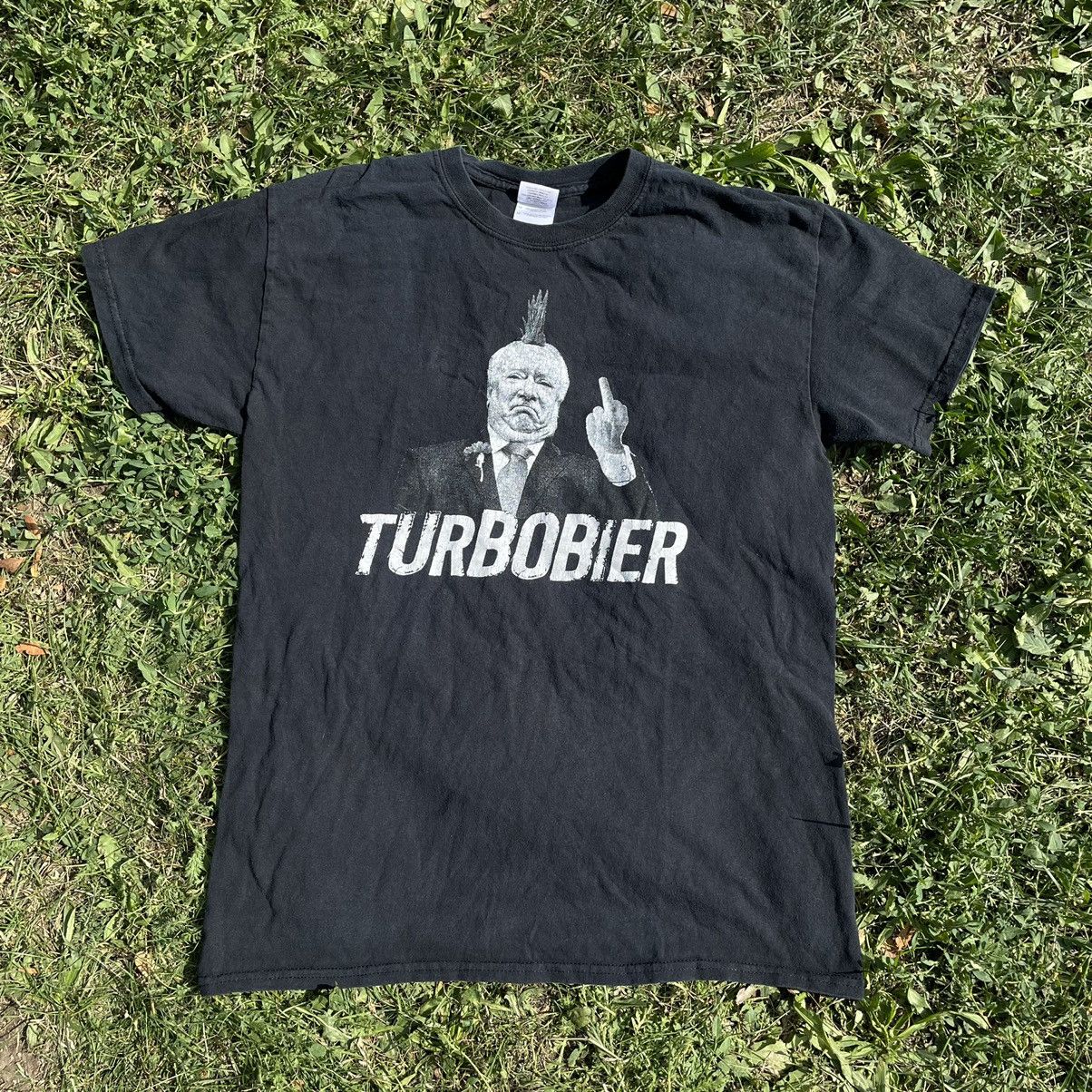 image of 90's Adult “Fuck Middle Finger ” Humor Tee Streetwear in Black, Men's (Size Medium)