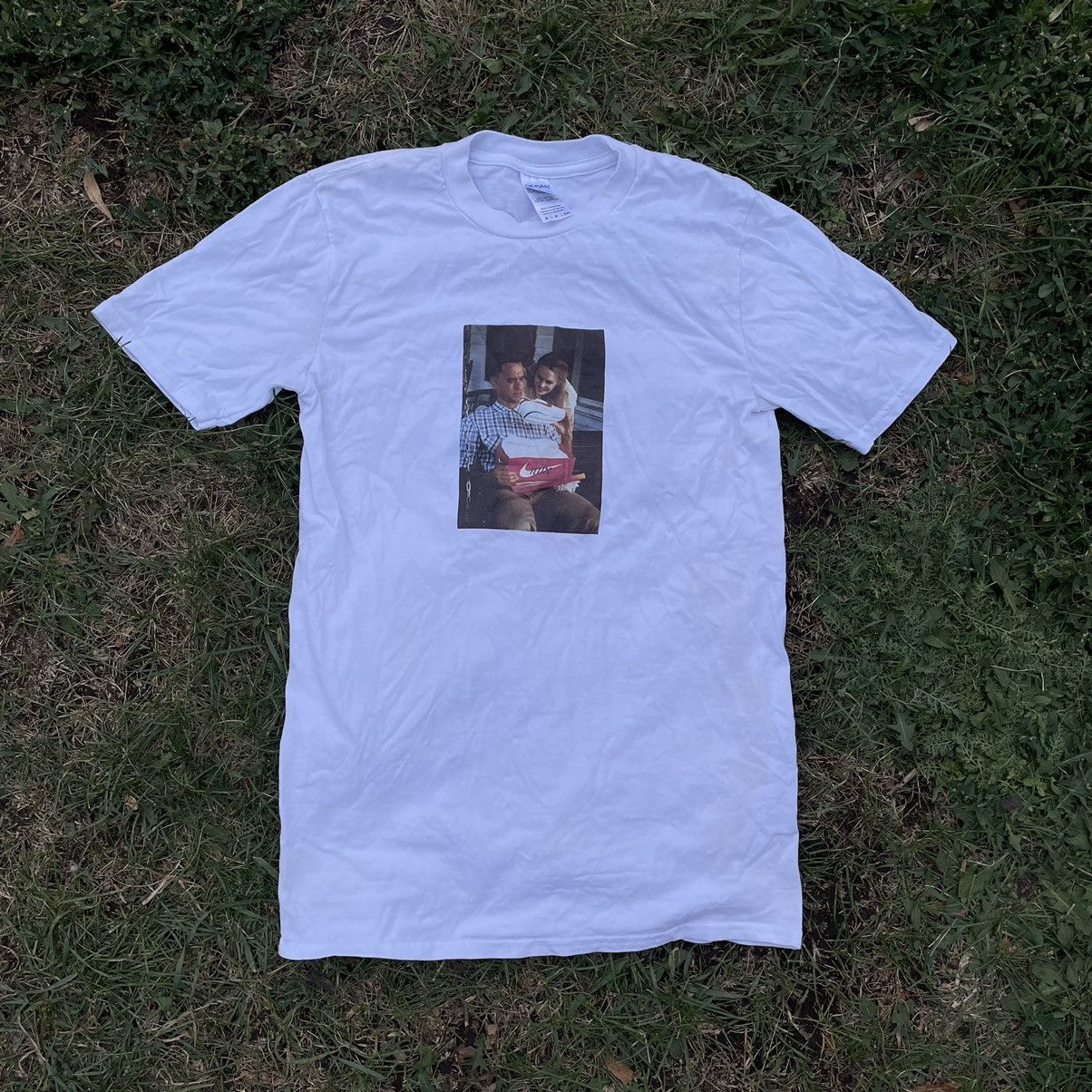 image of Y2K Adult “ Nike Unboxing Video Print” Humor Tee, Men's (Size Small)