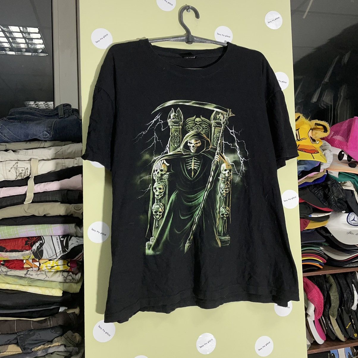 Vintage Vintage Y2K Graphic Tee Grim Reaper Horror Grunge Tapered XL Size US XL / EU 56 / 4 - 1 Thumbnail