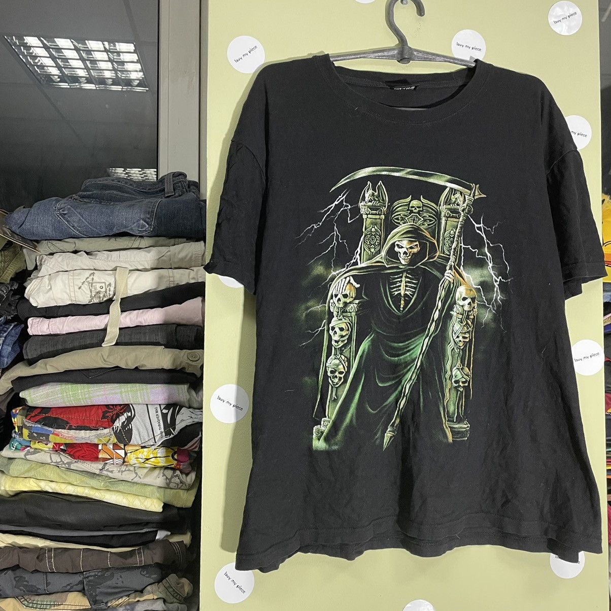 Vintage Vintage Y2K Graphic Tee Grim Reaper Horror Grunge Tapered XL Size US XL / EU 56 / 4 - 4 Thumbnail