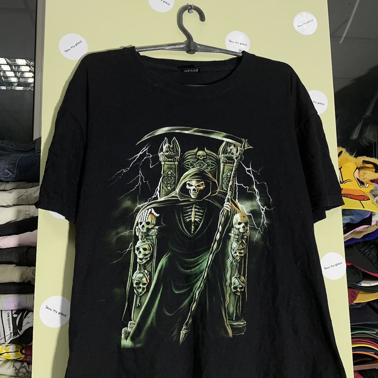 Vintage Vintage Y2K Graphic Tee Grim Reaper Horror Grunge Tapered XL Size US XL / EU 56 / 4 - 5 Thumbnail